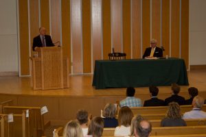 The Cross-Political Health Care speakers talk to the audience