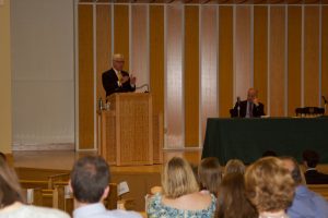 The Cross-Political Health Care speakers talk to the audience