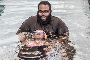 JK Students learn to swim in the pool